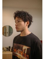 ディスデイバイネルケ 立川(Thisday by nelke)&nbsp;メンズツイストスパイラルパーマ黒髪ショート立川