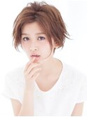 スポンテニアスフリンジバングマッシュグレージュボブショート