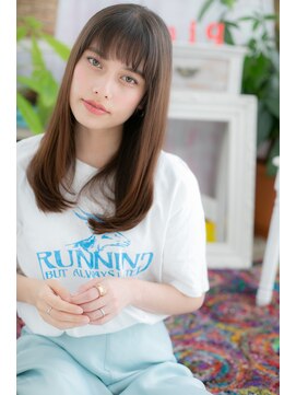 ミック 日暮里店(miq) ツヤ髪ニュアンスカラーシースルー前髪エアストレートb1