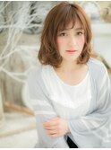 大人かわいいフェザーバングくせ毛風ミディc5上尾20代30代40代