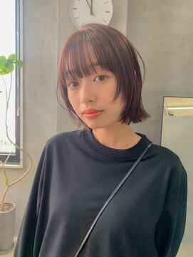 テトヘアー(teto hair) ボブウルフ、フェイスレイヤー、ピンクベージュ