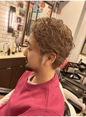 【Barber BROS.】ハイトーンパーマ ミルクティーベージュ