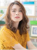 暖色系カラーくせ毛風大人巻きエアリーミディh3川口20代30代40代