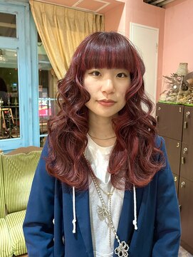 ロチカバイドールヘアー 心斎橋(Rotika by Doll hair) Redハイライト×perm arrange