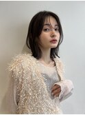 くびれボブ/根元パーマ/前髪パーマ/小顔ヘア/シースルー前髪