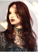 ロングレイヤー顔まわり海外風大人女子暖色系20代EnglishOK
