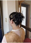 ヘアセット/タイトアレンジ/金箔アレンジ