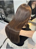 ワンカラーで出来る色素薄めカラー×縮毛矯正
