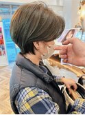 大人丸みショートマッシュボブ◎パールベージュ◎20代~50代