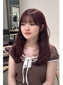 ワインレッドで美白効果+韓国レイヤー音符