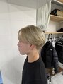 メンズヘアトーキョー 渋谷(MEN'S HAIR TOKYO)&nbsp;ブリーチカラーでまろやかなイエローベージュ×毛流れヘア