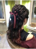 ゆるふわハーフアップ