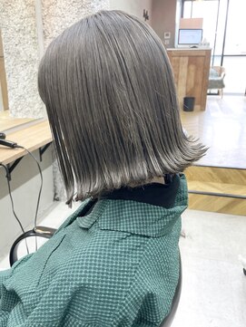 アンジェリカラボ 梅田店(ANGELICA LABO) 【ANGELICA】グレージュ　切りっぱなしボブ