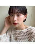 透明感暗髪×束感ショート×シースルーバング×フレンチガーリ－