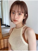 似合わせ小顔ボブ×ベージュカラー デザインカラー