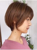ブラウンベージュ ショートボブ 20代30代40代