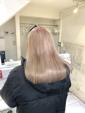 ネオリーブカフ 鶴ヶ峰店(Neolive caff) ピンクベージュ ダブルカラー ケアブリーチ