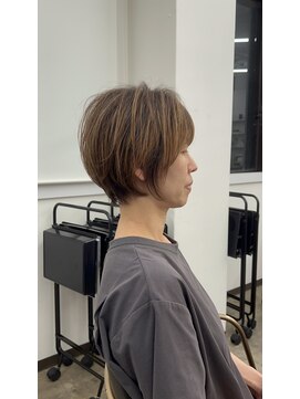 スクエアペア(SQUARE PAIR) くびれショート/白髪ぼかし/グレージュ 30代40代50代