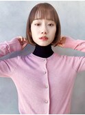 say.黒髪ボブルフネビージュ小顔ワンレン韓国風ぱっつん前髪秋冬