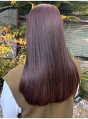 ピンクブラウン　ツヤツヤロング　ダメージレス　ブリーチなし