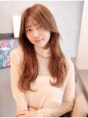■艶感ダスティーピンク波巻きくるくるウェーブSOLセンター南22