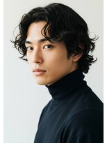 キャンバス バイ ネオリーブ 横浜西口(Canvas by neo.)&nbsp;サーフカール/ブルーブラック/フェザーパーマ/横浜/横浜駅/sk44