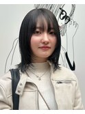 ボブレイヤーボブ暗髪カラー透明感カラー