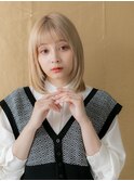 ハイトーン/シャギー/顔周り/ミディアムレイヤーカットe