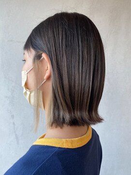 ニクス フリー ウエストバーン(nix free WB) 美髪◎インナーカラー×大人ボブ×透明感ベージュ