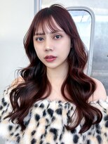 シオン(shion)&nbsp;前髪カット大人ガーリーロング韓国ヘア_F1340