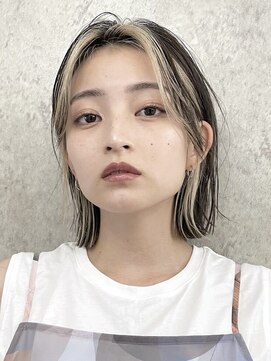 サンクマーケット 渋谷(cinq MARKET) 渋谷タッセルボブ切りっぱなしボブフェイスフレーミング金髪◆