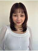 透け感ぱっつんバングシャギーカットミディp1北浦和20代30代40代