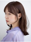 くびれミディアム/レイヤー/顔周り/小顔/ベージュ/20代30代