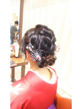 ネオリーブチノ 登戸店(Neolive cino) 【neolive cino】髪が短い方に 編み込みシニヨンアレンジ☆