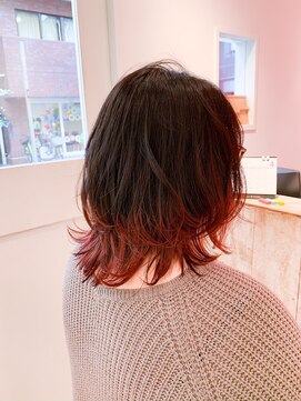 ムーン(moon) #縮毛矯正#ストレート#ミニウルフ#テラコッタ#くすみブルー