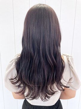 アイティーバイアルバム 藤沢店(IT by ALBUM) 濃いめラベンダー_チェリーブラウンフェミニンロング_ba407311