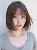 結べるボブルーズヘアイメチェンパールベージュモード黒髪