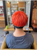 派手髪　オレンジカラー