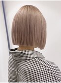 4434ミルクティーアッシュグレーベージュハイトーンカラーボブ