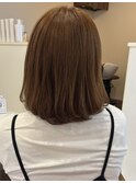 蒲郡ヘアカラー/ミルクティーベージュ/艶髪/透明感カラー/ボブ