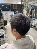 メンズショート刈り上げグレイカラー白髪ぼかし