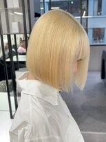 ベレーザ 渋谷(BELEZA)&nbsp;7635ブロンドベージュハイトーンカラー切りっぱなし韓国ボブ