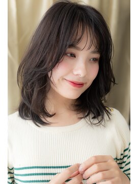 カバーヘア ブリス 北浦和(COVER HAIR bliss) アッシュブラックルーズカールこなれミディY北浦和20代30代40代