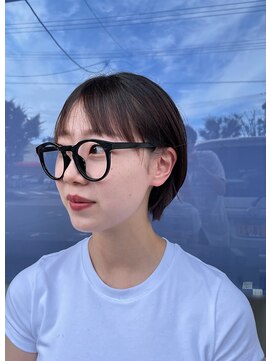 ティーワン 神埼店(T-one) ●ネビージュオリーブベージュ髪質改善前髪カットミニボブ