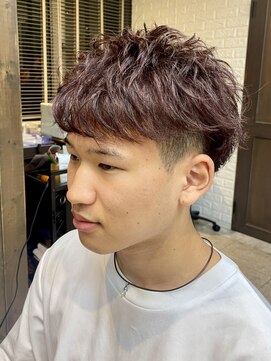 ラティ(Ratie) メンズスパイキーショート&ダブルカラー《レッドオレンジ》