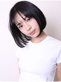 似合わせカット小顔前髪ストレート黒髪ショートボブ1202