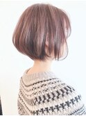 Say.丸みショートレイヤーひし形ショートグレーベージュ表参道
