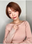 ミルクティーピンクマッシュボブショートp1志木20代30代40代