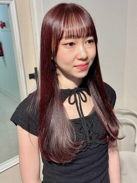 アンニュ(annuy) 艶髪 髪質改善 カシスブラウン レイヤーカット 韓国ヘア 20代