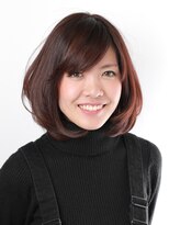 ヘアージェニック(hair genic) 艶感あふれるローズカラーでグロッシィ大人ボブ